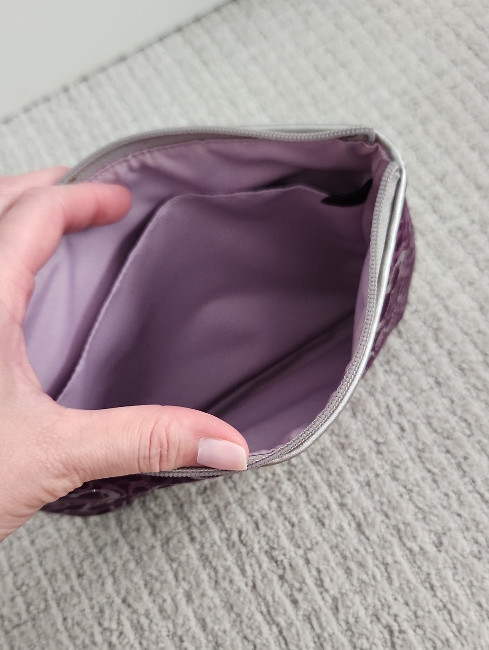 Coach Purple Signature Logo Cosmetic Pouch - Picture 3 of 3
